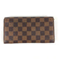LOUIS VUITTON N61734 Damier Portefeuille Sarah Portefeuille Sarah Long Wallet Bifold Long Wallet Damier Canvas Unisex Ebene Brown
