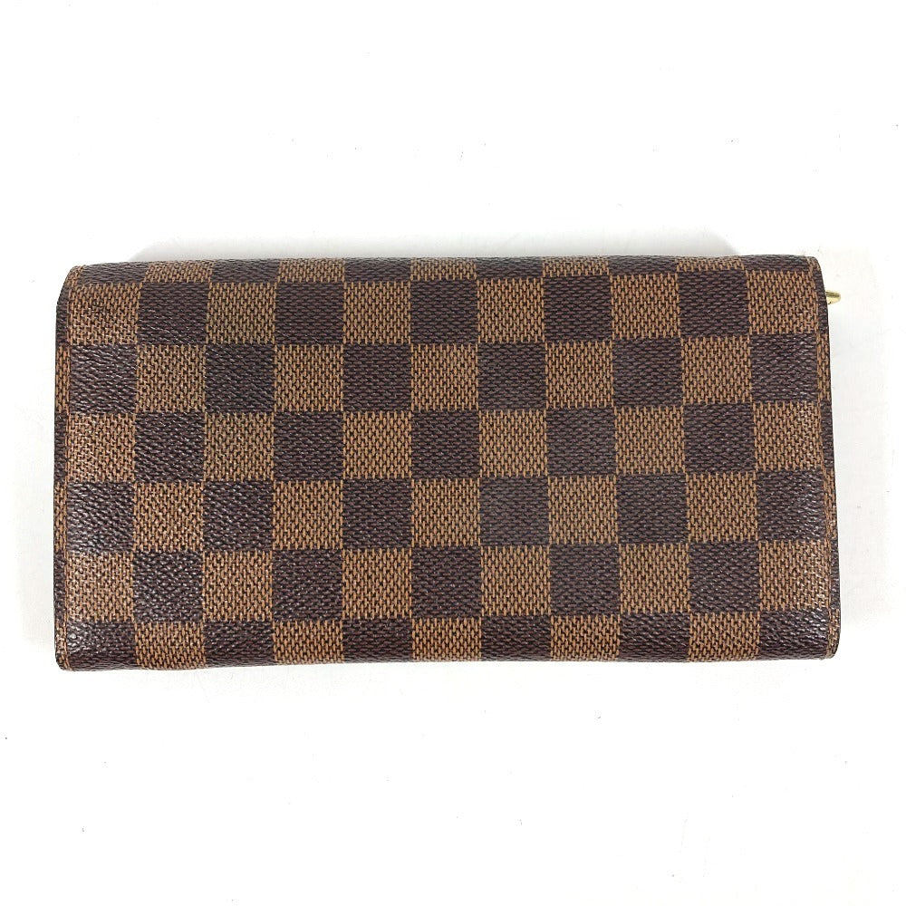 LOUIS VUITTON N61734 Damier Portefeuille Sarah Portefeuille Sarah Long Wallet Bifold Long Wallet Damier Canvas Unisex Ebene Brown