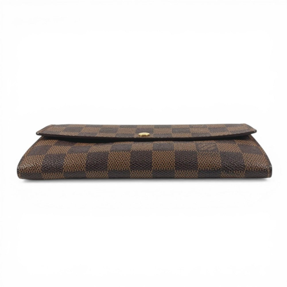 LOUIS VUITTON N61734 Damier Portefeuille Sarah Portefeuille Sarah Long Wallet Bifold Long Wallet Damier Canvas Unisex Ebene Brown