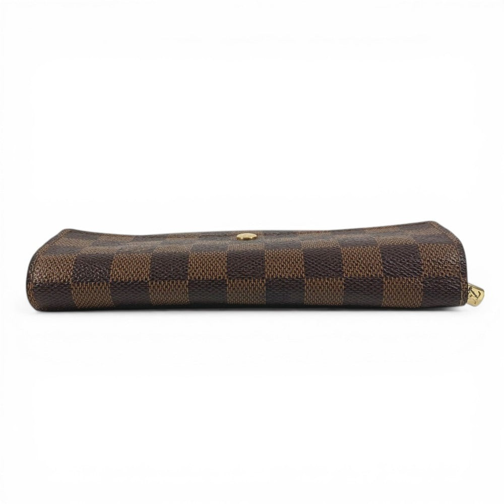 LOUIS VUITTON N61734 Damier Portefeuille Sarah Portefeuille Sarah Long Wallet Bifold Long Wallet Damier Canvas Unisex Ebene Brown