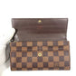 LOUIS VUITTON N61734 Damier Portefeuille Sarah Portefeuille Sarah Long Wallet Bifold Long Wallet Damier Canvas Unisex Ebene Brown
