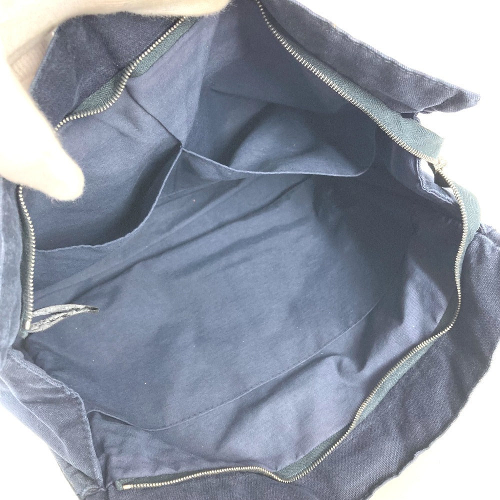 HERMES Fourre-Tout Bag Pouch Second Bag Clutch Bag Cotton Unisex Navy