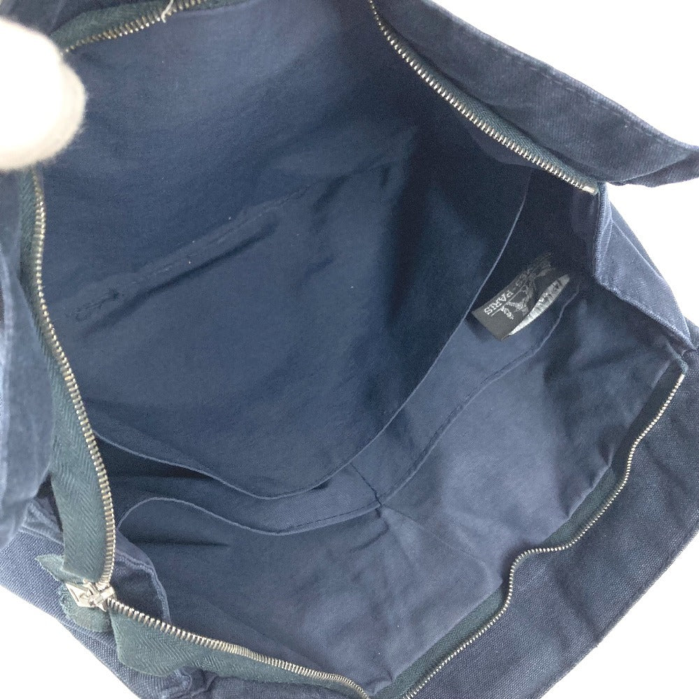 HERMES Fourre-Tout Bag Pouch Second Bag Clutch Bag Cotton Unisex Navy