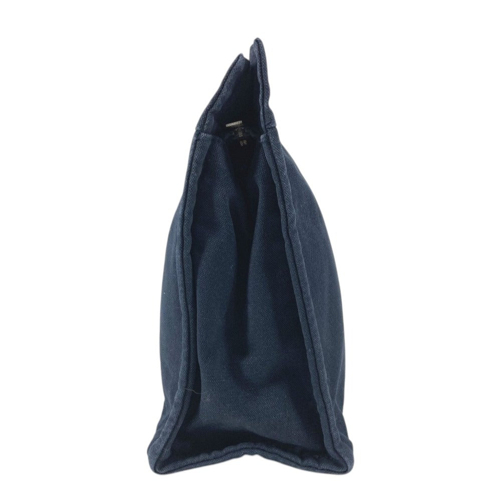 HERMES Fourre-Tout Bag Pouch Second Bag Clutch Bag Cotton Unisex Navy