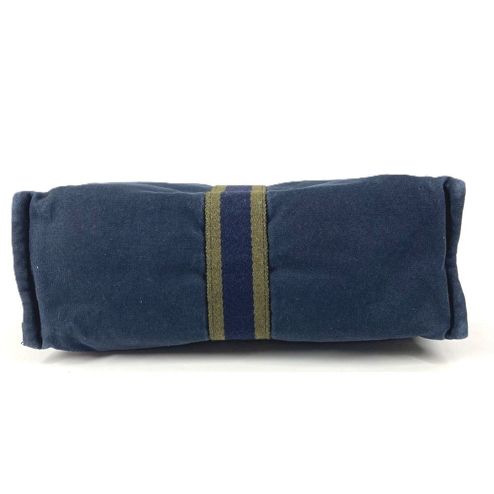 HERMES Fourre-Tout Bag Pouch Second Bag Clutch Bag Cotton Unisex Navy