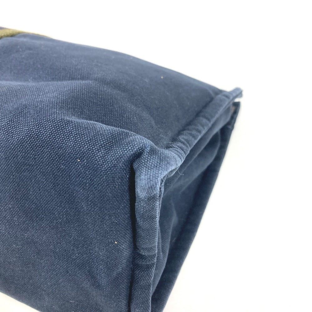 HERMES Fourre-Tout Bag Pouch Second Bag Clutch Bag Cotton Unisex Navy