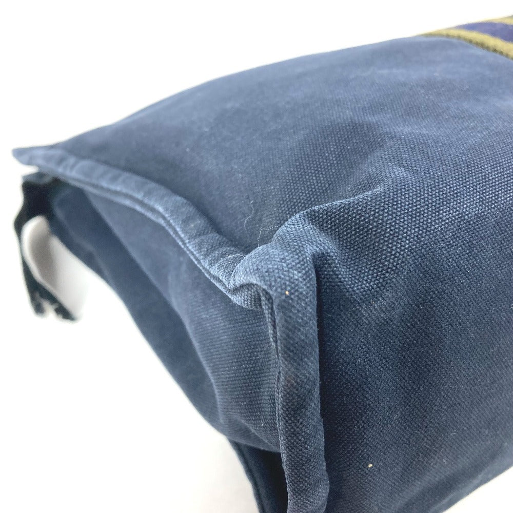 HERMES Fourre-Tout Bag Pouch Second Bag Clutch Bag Cotton Unisex Navy