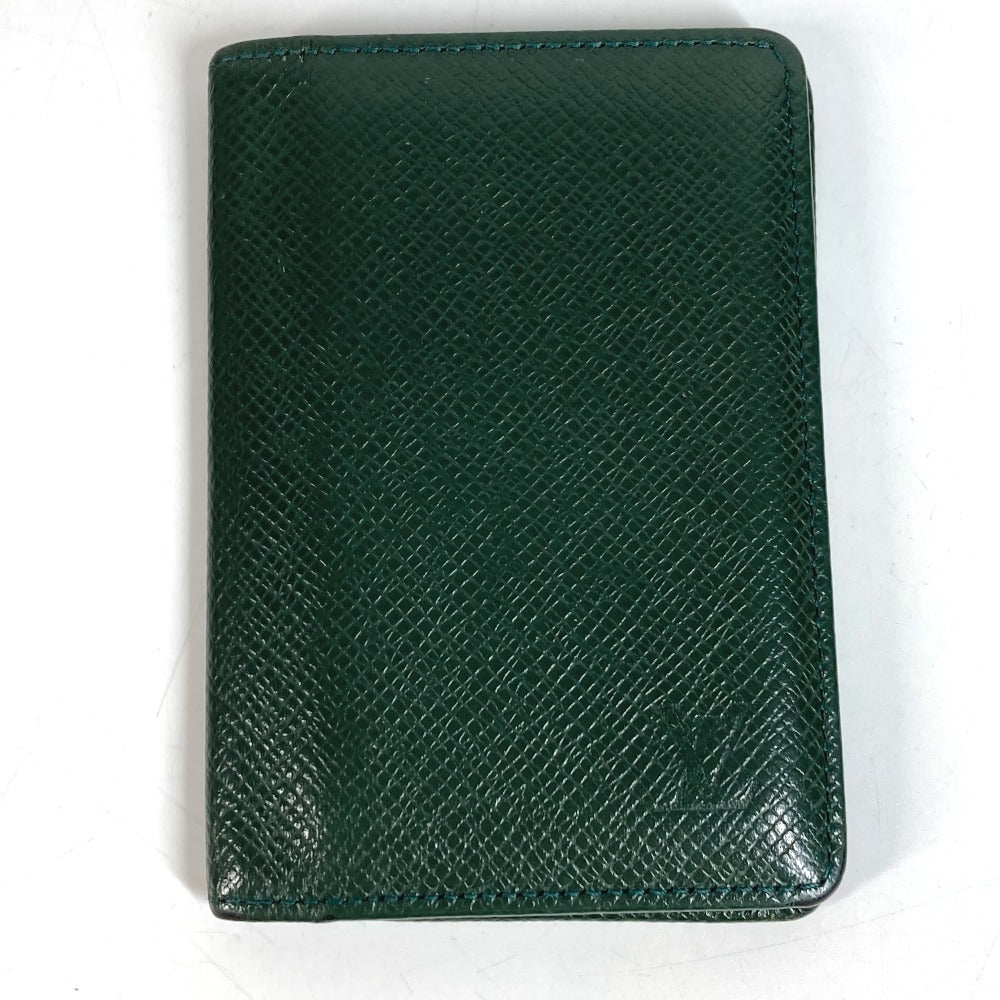 LOUIS VUITTON M30514 Taiga Organiser de Poche Business Card Holder Pass Case Bifold Card Case Taiga Leather Unisex Épicéa Green