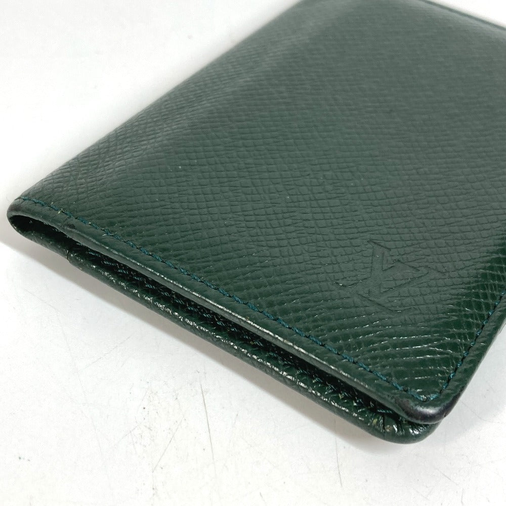 LOUIS VUITTON M30514 Taiga Organiser de Poche Business Card Holder Pass Case Bifold Card Case Taiga Leather Unisex Épicéa Green