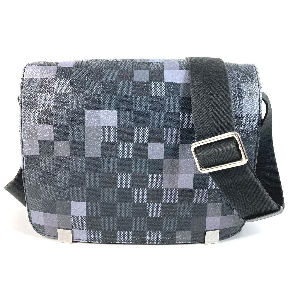 LOUIS VUITTON N40072 ダミエグラフィット ピクセル ディストリクトPM ディストリクト PM カバン 斜め掛け フラップ ショルダーバッグ ダミエグラフィットキャンバス ユニセックス ブラック