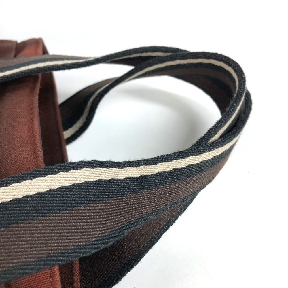 HERMES トロカホリゾンタルPM トロカホリゾンタル PM ハンドバッグ カバン トートバッグ コットン ユニセックス ブラウン