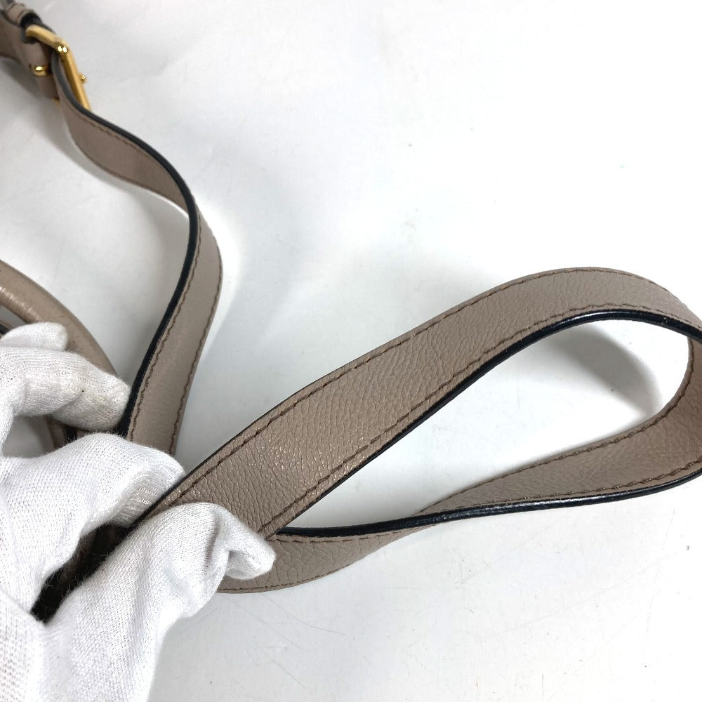 PRADA 2WAYバッグ トライアングルロゴ 三角ロゴ プレート ハンドバッグ カバン ショルダーバッグ 斜め掛け トートバッグ レザー ユニセックス ベージュ系