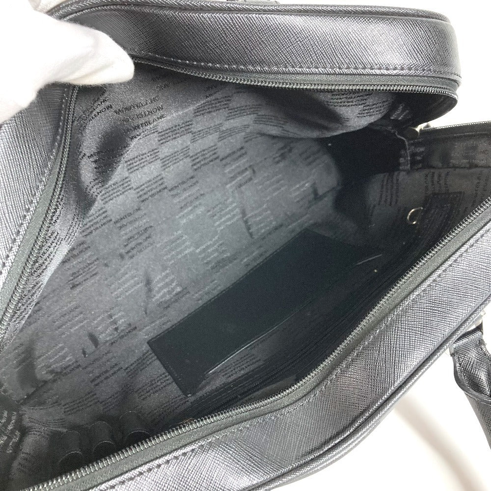 MONTBLANC ロゴ 迷彩 カモフラ カバン 書類バッグ ブリーフケース ハンドバッグ 2WAYバッグ ショルダーバッグ ビジネスバッグ レザー ユニセックス ブラック
