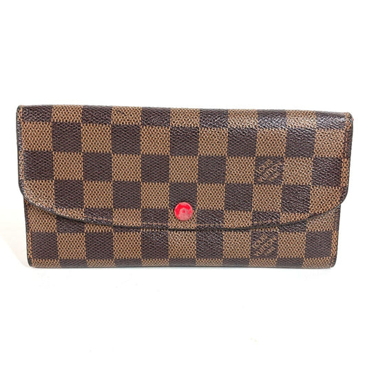 LOUIS VUITTON N63544 ダミエ ポルトフォイユエミリー ロングウォレット フラップ 長財布 ダミエキャンバス ユニセックス ブラウン