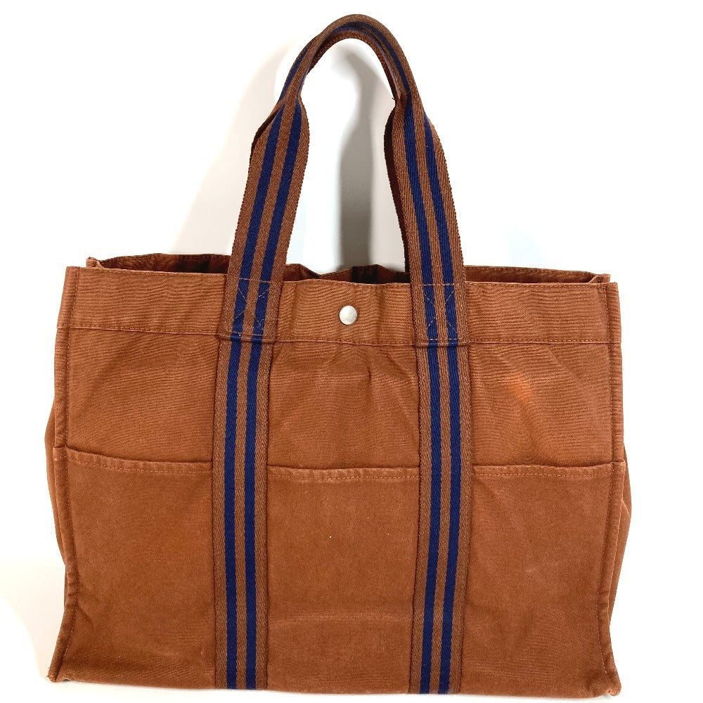 HERMES フールトゥGM フールトゥ GM ハンドバッグ カバン ショルダーバッグ トートバッグ コットン ユニセックス ブラウン