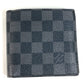 LOUIS VUITTON N62664 กระเป๋าสตางค์แบบพับสองทบ Damiere Graphite Portefeuille Marco กระเป๋าสตางค์แบบพับสองทบ Damiere Graphite Canvas Unisex สีดำ