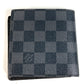 LOUIS VUITTON N62664 กระเป๋าสตางค์แบบพับสองทบ Damiere Graphite Portefeuille Marco กระเป๋าสตางค์แบบพับสองทบ Damiere Graphite Canvas Unisex สีดำ