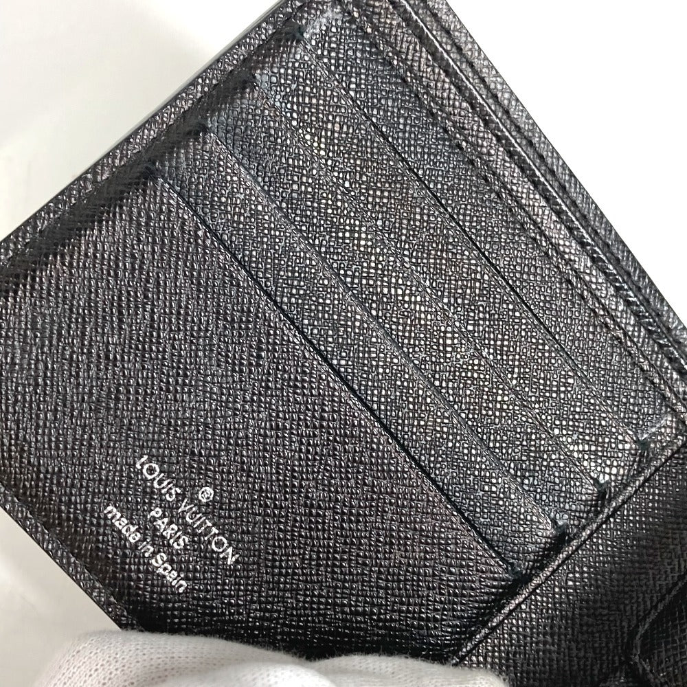 LOUIS VUITTON N62664 กระเป๋าสตางค์แบบพับสองทบ Damiere Graphite Portefeuille Marco กระเป๋าสตางค์แบบพับสองทบ Damiere Graphite Canvas Unisex สีดำ