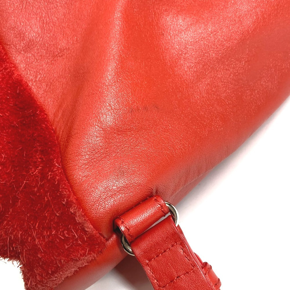 BALENCIAGA 340139 クラシック トラベラー カバン バックパック リュックサック レザー/スエード ユニセックス レッド