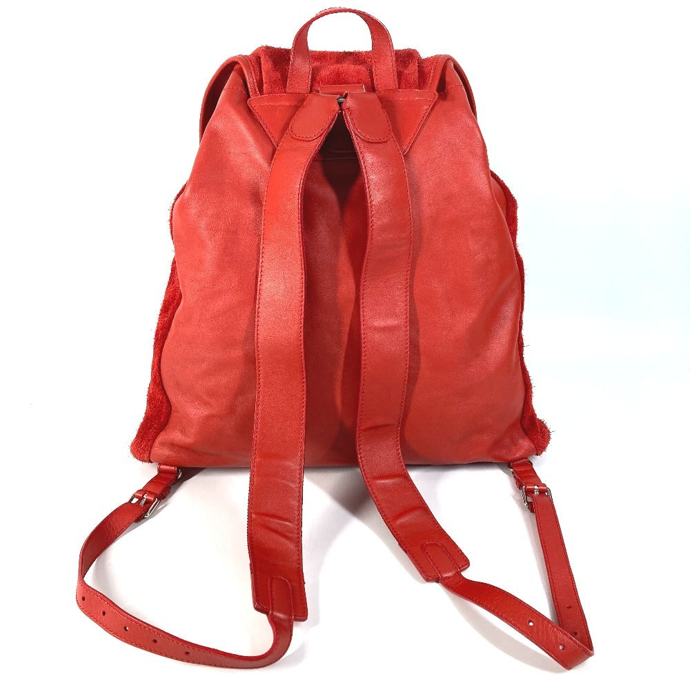 BALENCIAGA 340139 クラシック トラベラー カバン バックパック リュックサック レザー/スエード ユニセックス レッド