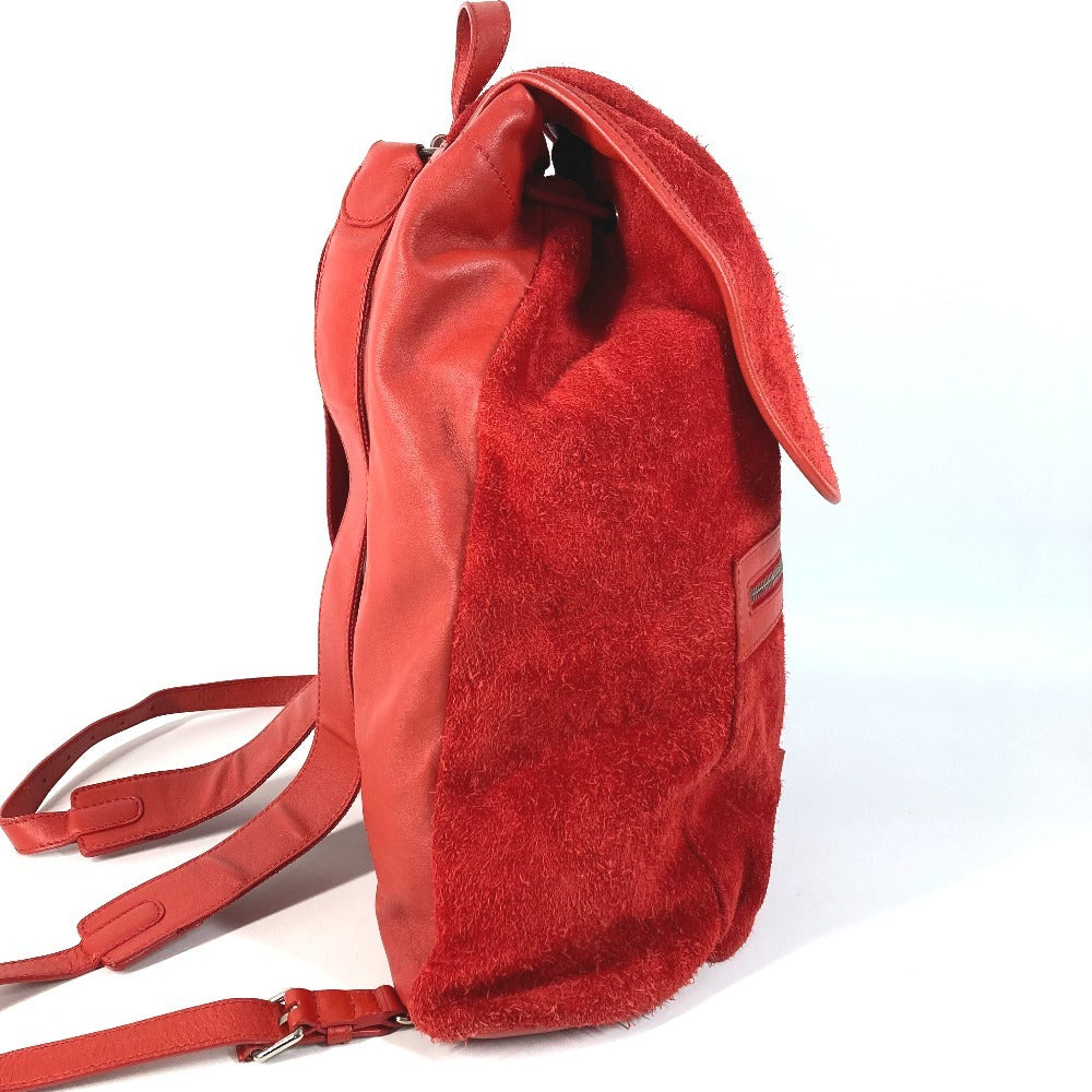 BALENCIAGA 340139 クラシック トラベラー カバン バックパック リュックサック レザー/スエード ユニセックス レッド
