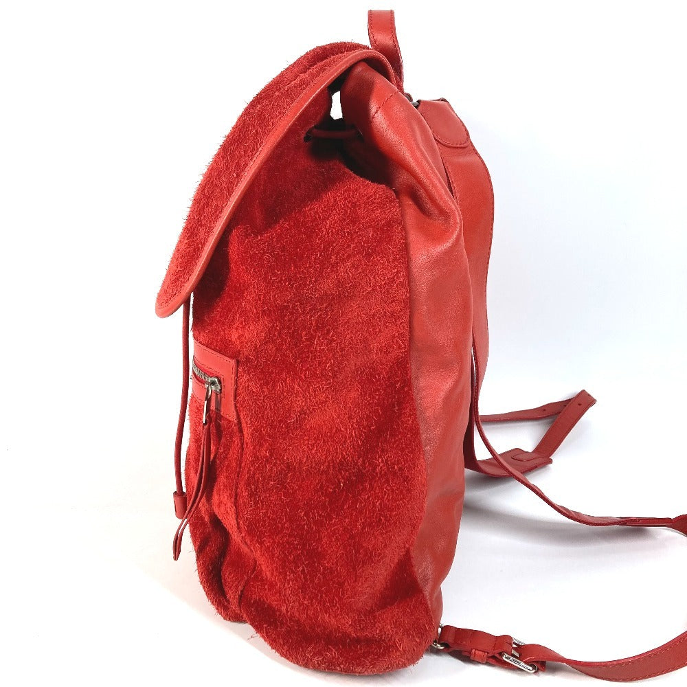 BALENCIAGA 340139 クラシック トラベラー カバン バックパック リュックサック レザー/スエード ユニセックス レッド