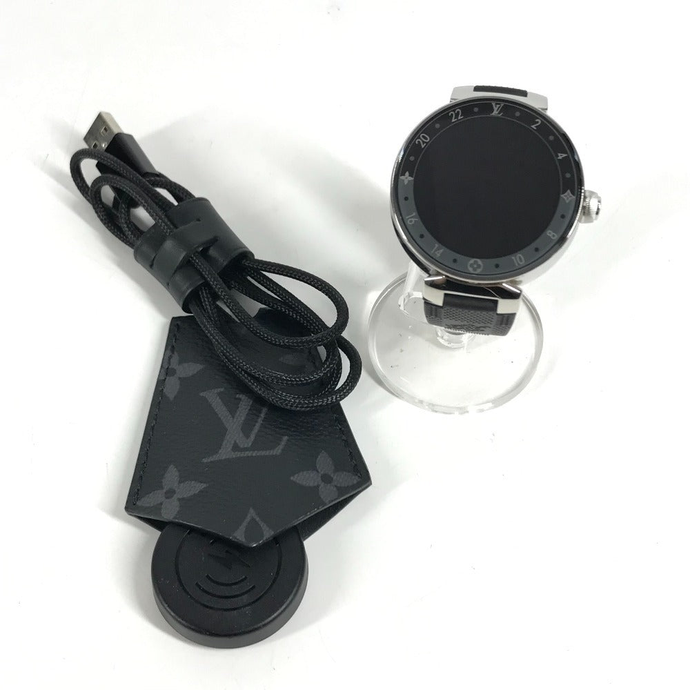 LOUIS VUITTON QA050 ダミエ タンブール ホライゾン V2 コネクテッドウォッチ メンズウォッチ ウォッチ スマートウォッチ 腕時計 SS メンズ ブラック