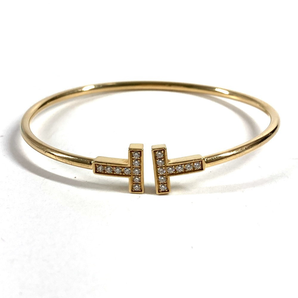 TIFFANY&Co. K18 金 18K ダイヤモンド ダイヤ Tワイヤー アクセサリー ジュエリー ブレスレット ブレス バングル YG750 レディース ゴールド