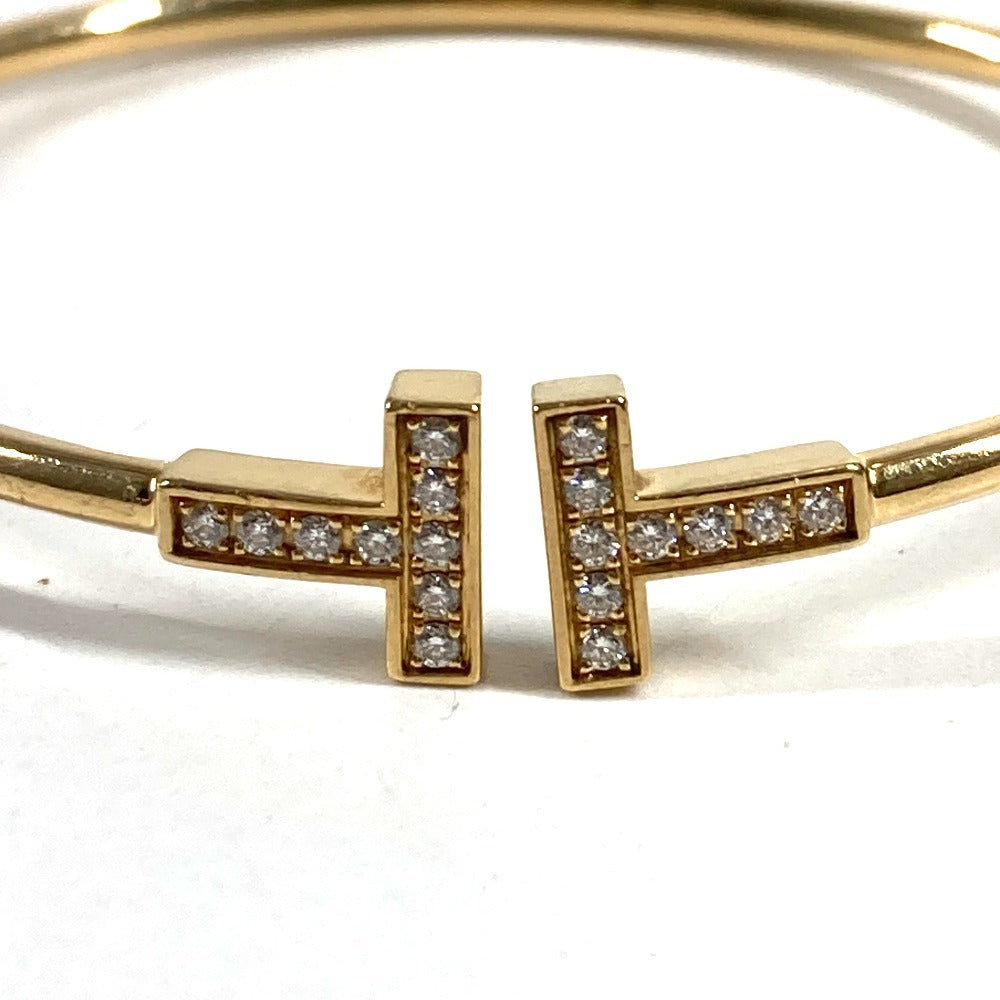 TIFFANY&Co. K18 金 18K ダイヤモンド ダイヤ Tワイヤー アクセサリー ジュエリー ブレスレット ブレス バングル YG750 レディース ゴールド