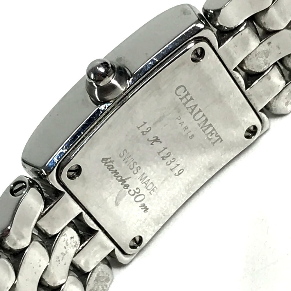 Chaumet 12PD ダイヤモンド ダイヤ ダイヤベゼル ケイシス シェル文字盤 レディースウォッチ ウォッチ 時計 腕時計 SS レディース シルバー