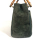 GUCCI 000 123 Old Gucci vintage Bamboo 2-Way Bag, Handbag, Shoulder Bag Shoulder Bag Leather / suede Green Used