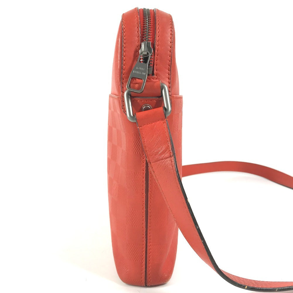 LOUIS VUITTON N23356 Damier Infini Pochette District Bag Crossbody Pochette Shoulder Bag Damier InfiniLeather magma Red Used