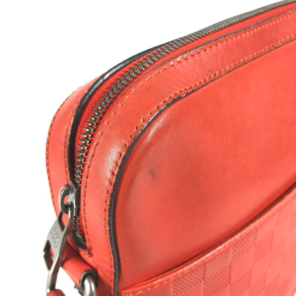 LOUIS VUITTON N23356 Damier Infini Pochette District Bag Crossbody Pochette Shoulder Bag Damier InfiniLeather magma Red Used