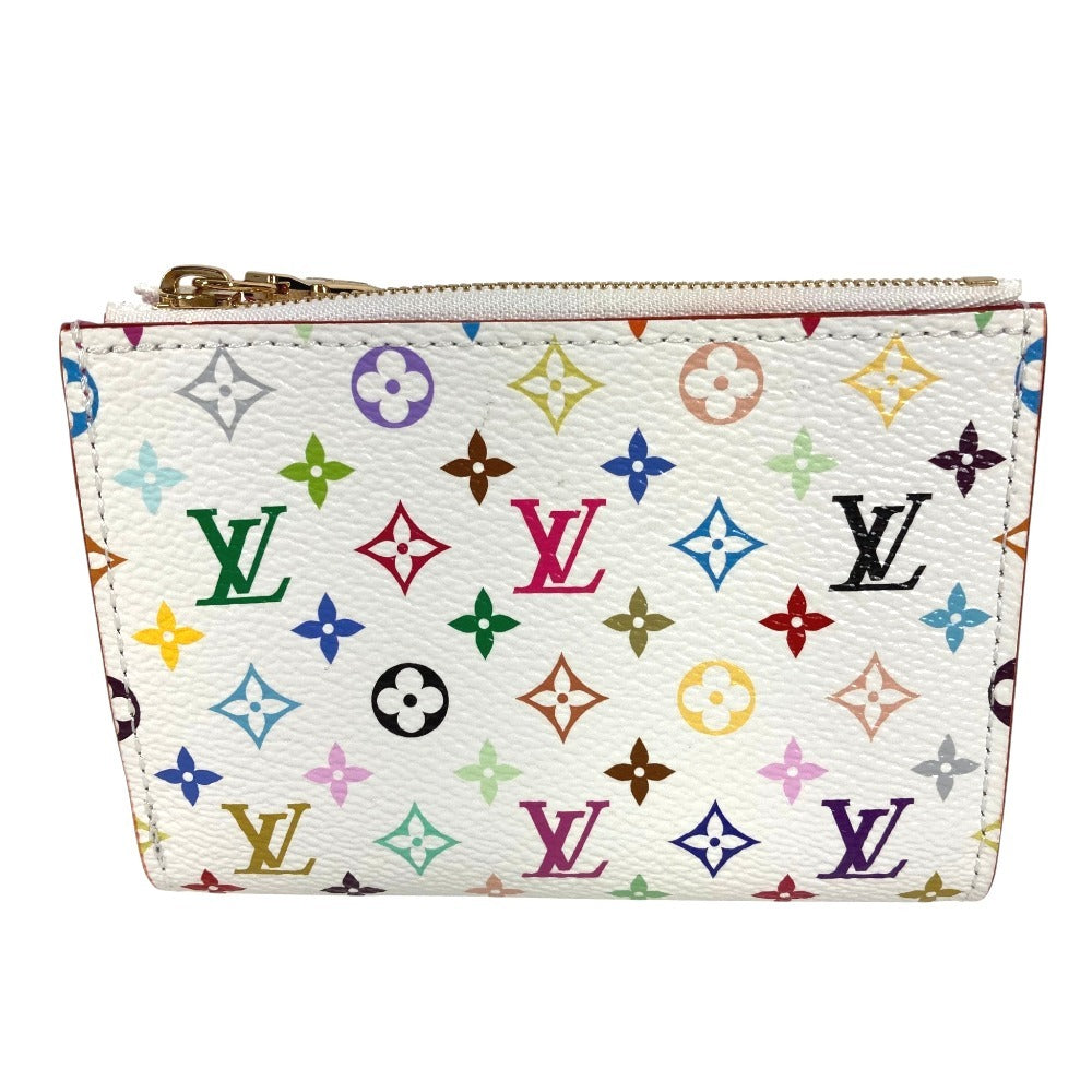 LOUIS VUITTON M27736 LV × TM Takashi Murakami Collaboration Monogram Multicolore Portefeuille Lisa Compact Wallet Wallet Folded wallet MonogramMulticoloreCanvas Blanc White/pink Used