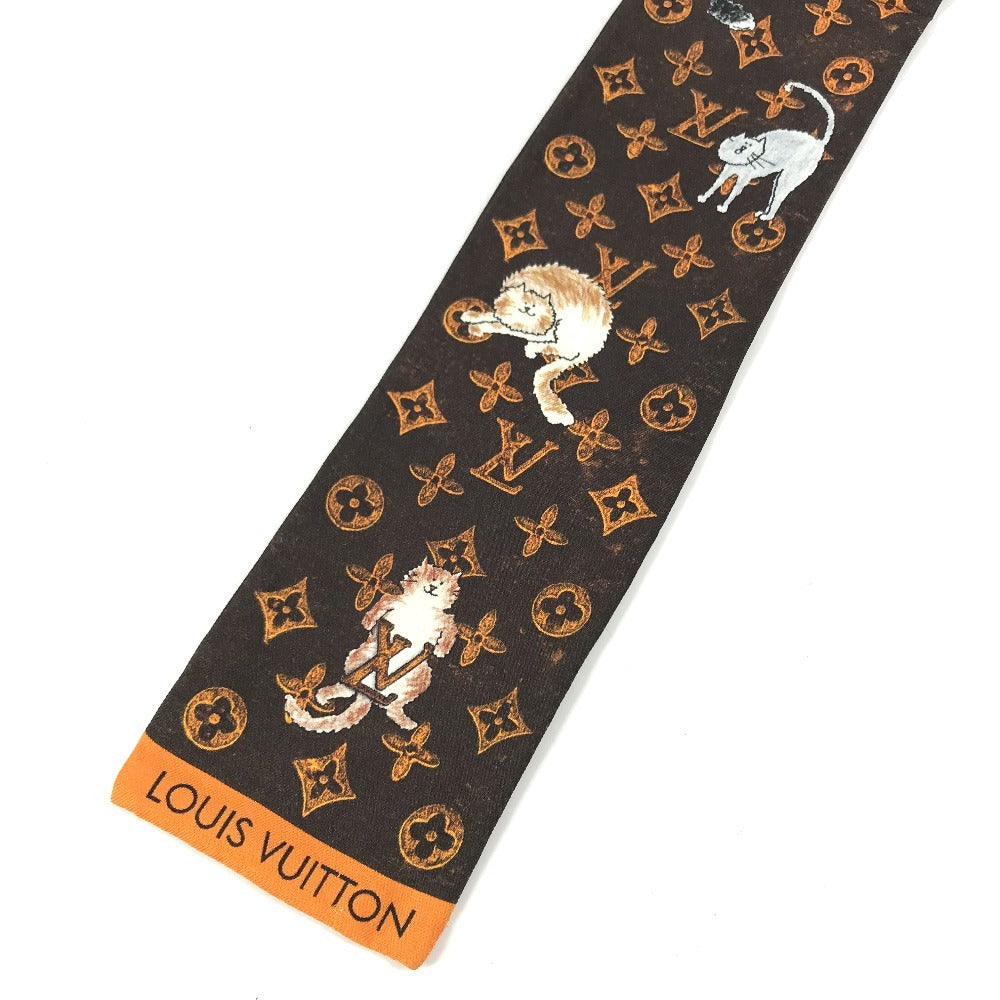 LOUIS VUITTON MP2268 Bandeau Catgram Cat BandeauScarf Scarf silk Brown Used