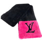 LOUIS VUITTON M70872 Monogram flower charpes LV in the city Beaver fur tippet, bicolor Scarf silk pink/Black Used