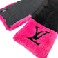 LOUIS VUITTON M70872 Monogram flower charpes LV in the city Beaver fur tippet, bicolor Scarf silk pink/Black Used