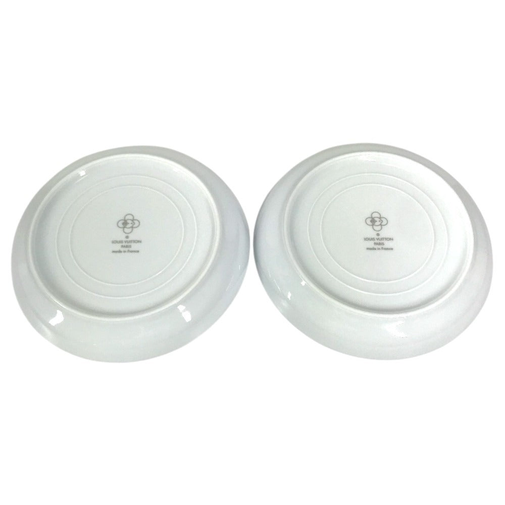 LOUIS VUITTON GI0546 plate tableware interior Hachette Set 4 Vivienne Monogram The dishes Pottery Multicolore Used