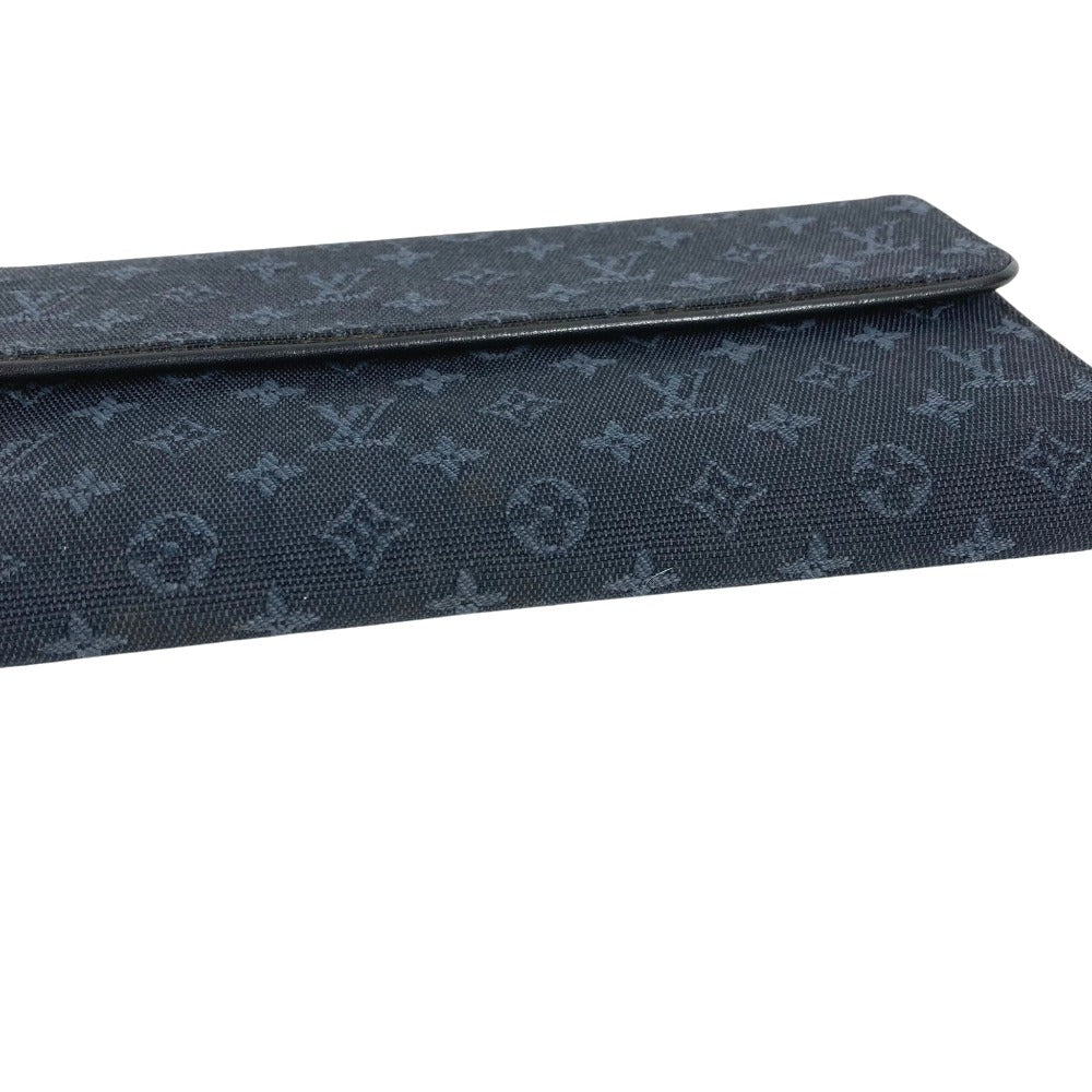 LOUIS VUITTON M92442 Monogram mini Porte Tresor International Long Wallet Tri-Fold Long Wallet Monogram Mini Canvas TST blue Navy Used