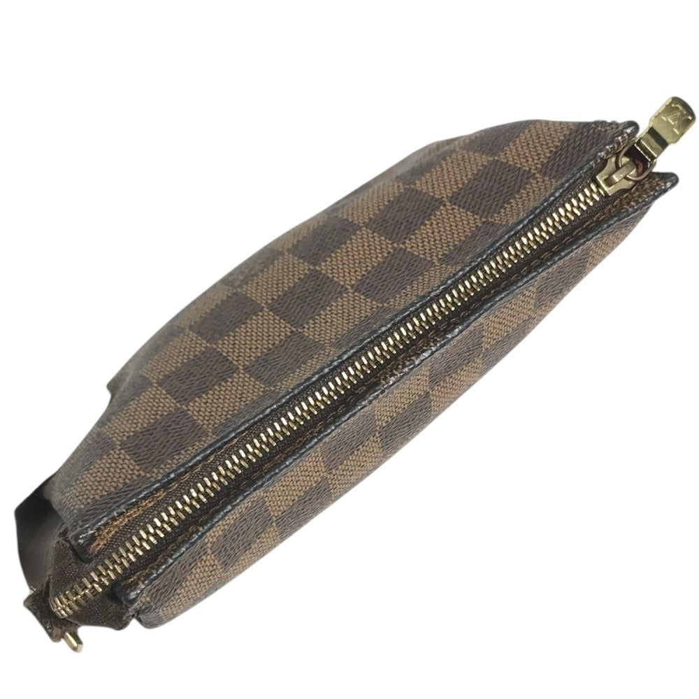 LOUIS VUITTON N51982 Damier Trousse Makeup Accessory Pouch Bag Shoulder Bag Hand Bag Shoulder Bag Damier Canvas Ebene Brown Used