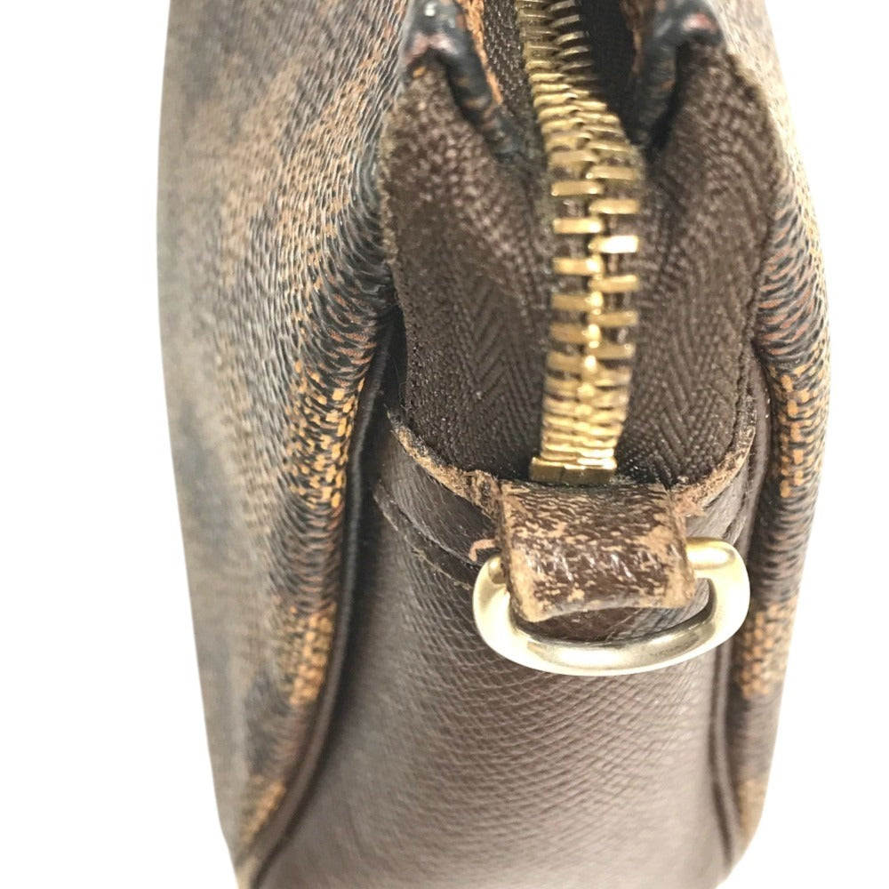 LOUIS VUITTON N51982 Damier Trousse Makeup Accessory Pouch Bag Shoulder Bag Hand Bag Shoulder Bag Damier Canvas Ebene Brown Used