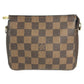 LOUIS VUITTON N51982 Damier Trousse Makeup Accessory Pouch Bag Shoulder Bag Hand Bag Shoulder Bag Damier Canvas Ebene Brown Used