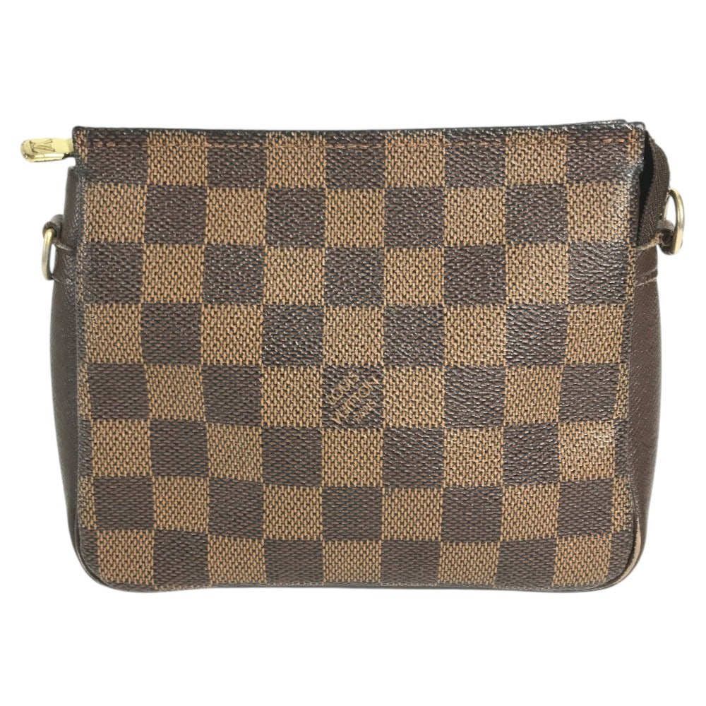 LOUIS VUITTON N51982 Damier Trousse Makeup Accessory Pouch Bag Shoulder Bag Hand Bag Shoulder Bag Damier Canvas Ebene Brown Used