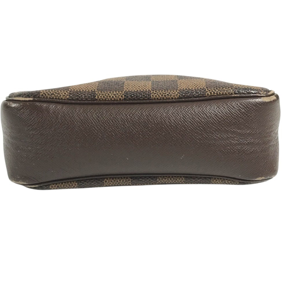 LOUIS VUITTON N51982 Damier Trousse Makeup Accessory Pouch Bag Shoulder Bag Hand Bag Shoulder Bag Damier Canvas Ebene Brown Used