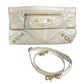 BALENCIAGA 327079 Studs Giant envelope Bag Pouch Flap Clutch bag Leather White/Gold Used
