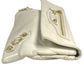 BALENCIAGA 327079 Studs Giant envelope Bag Pouch Flap Clutch bag Leather White/Gold Used