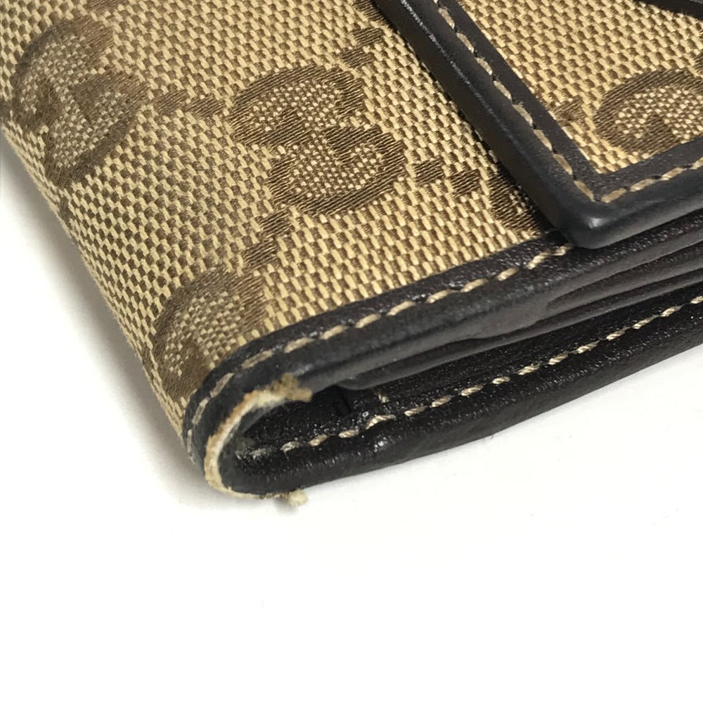 GUCCI 245723 LOVELY Guccissima logo GG heart Double Snap Long Wallet Long Wallet GGCanvas/Leather Beige/Dark brown Used