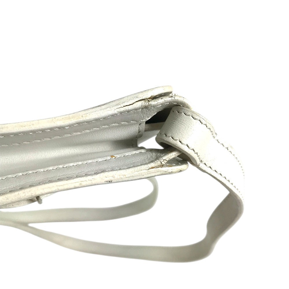 CELINE Flower logo Shoulder bag, Crossbody, Leather, Canvas, Black Shoulder Bag Leather/Canvas White Used