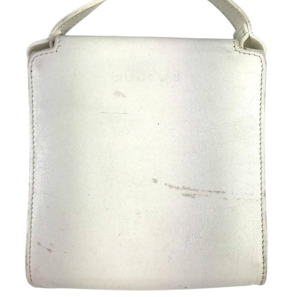 CELINE Flower logo Shoulder bag, Crossbody, Leather, Canvas, Black Shoulder Bag Leather/Canvas White Used