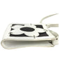CELINE Flower logo Shoulder bag, Crossbody, Leather, Canvas, Black Shoulder Bag Leather/Canvas White Used
